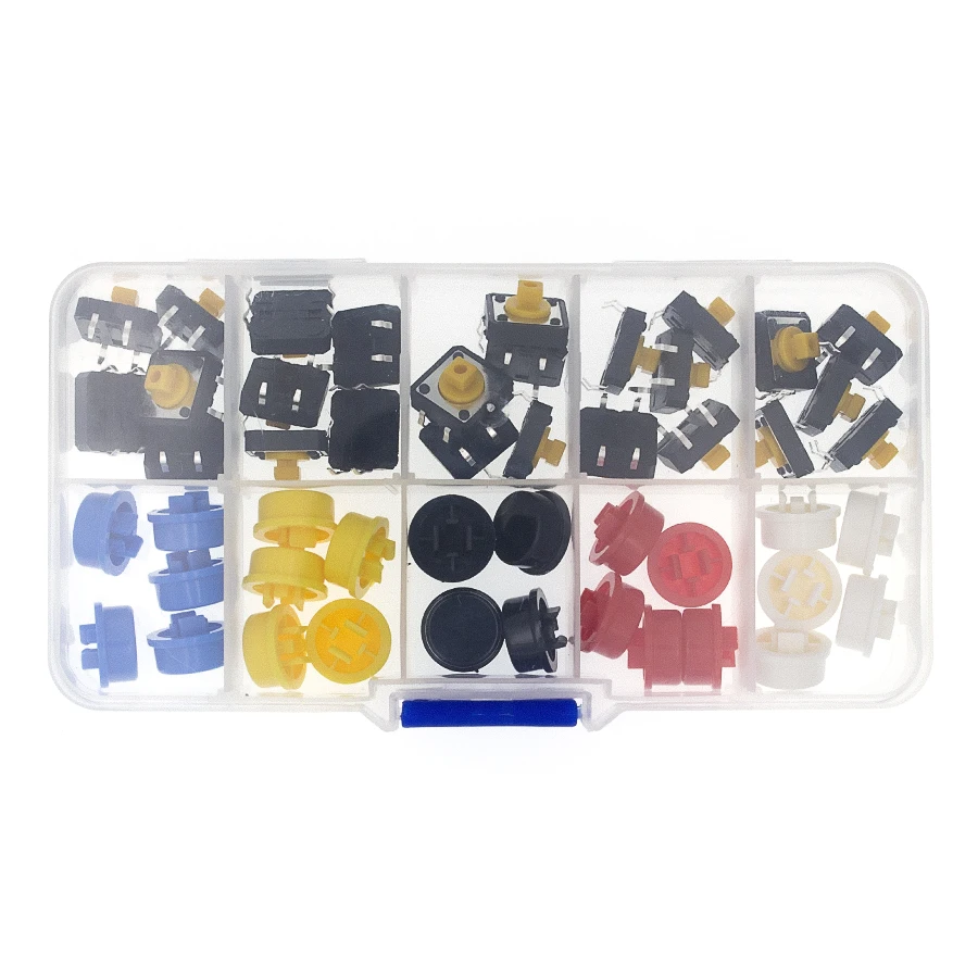 25PCS Tactile Momentary 12*12*7,3MM Micro schalter taste + 25PCS Tact Cap (5 farben) für Image