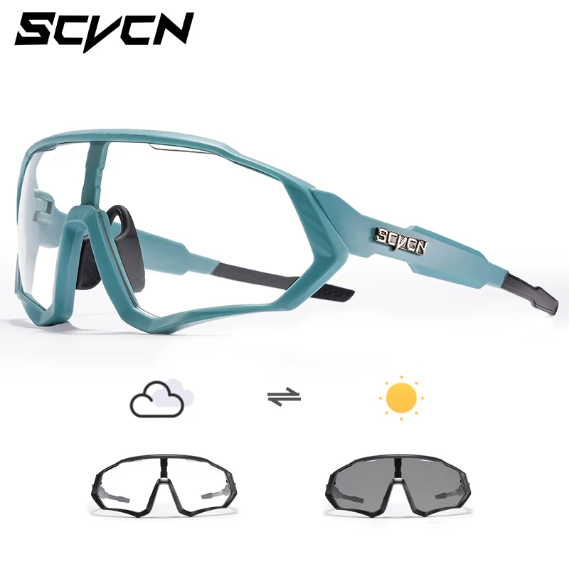 Scvcn Photochrome Radfahren Brille Coole Fahrrad Sonnenbrille Sport Fahrrad Brillen Mountain Cycl Brille UV400 MTB Straße Männer Fahren Image