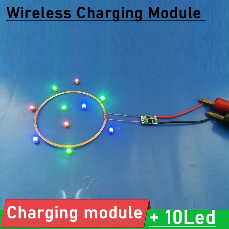 0-80mm Fernbedienung Drahtlose Lade Modul Netzteil Spule Induktive USB Sender Modul + 10 stücke Led Lampe Image