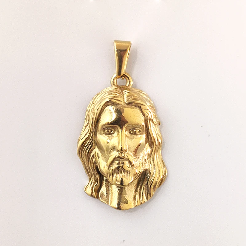 Hot Style Hip Hop 18K vergoldeter Edelstahl-Jesus-Anhänger für Damen und Herren, perfekt für tägliche Outfits und Konzertstile Image