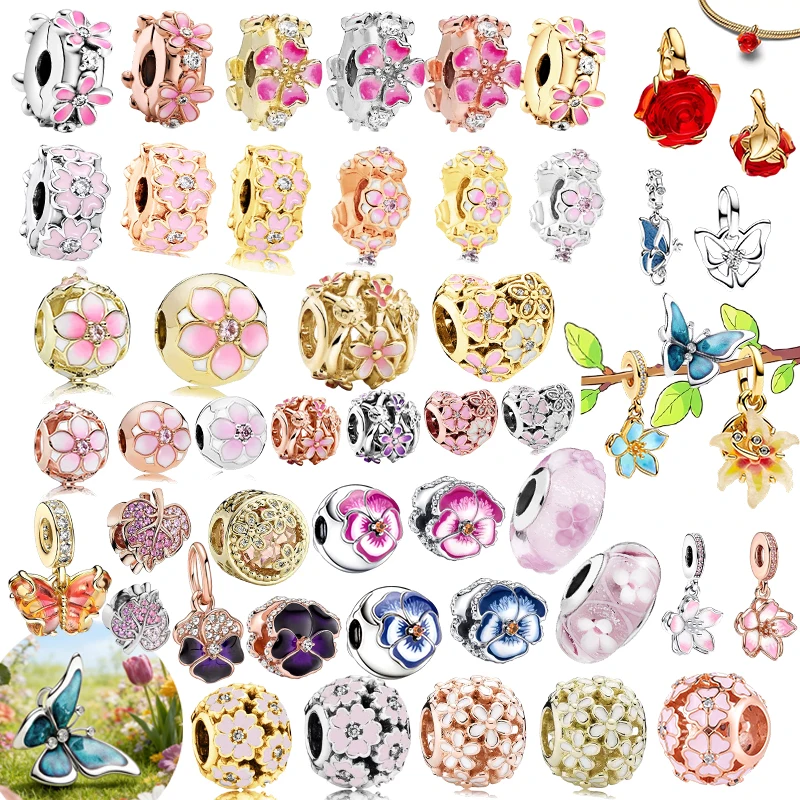 Bloom & Flutter Hot Sale DIY versilberter Modeschmuck, Blumenanhänger, zarte Accessoires für Frauen und Mädchen, Partykleidung, Geschenk Image