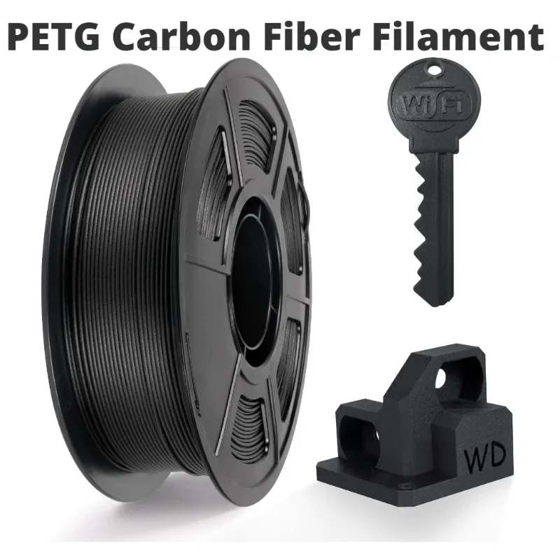 Carbonfaser PETG Filament 1,75mm, Verschleißfestes & Hitzebeständiges PETG 3D-Drucker Filament, Carbonfaser Filament 1kg/ 0,25kg Image