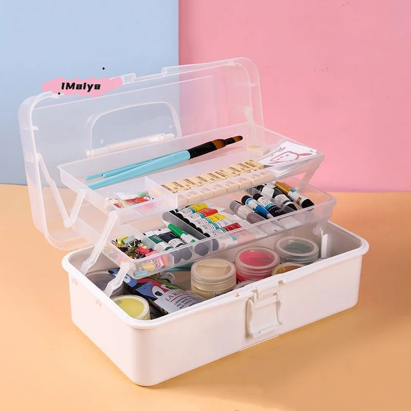M-3 Schichten Große Aufbewahrungsbox Faltbare Multifunktionale Plastik Tragbare Make-up Haarnadel Organizer Nagelkunst Schmuckbox