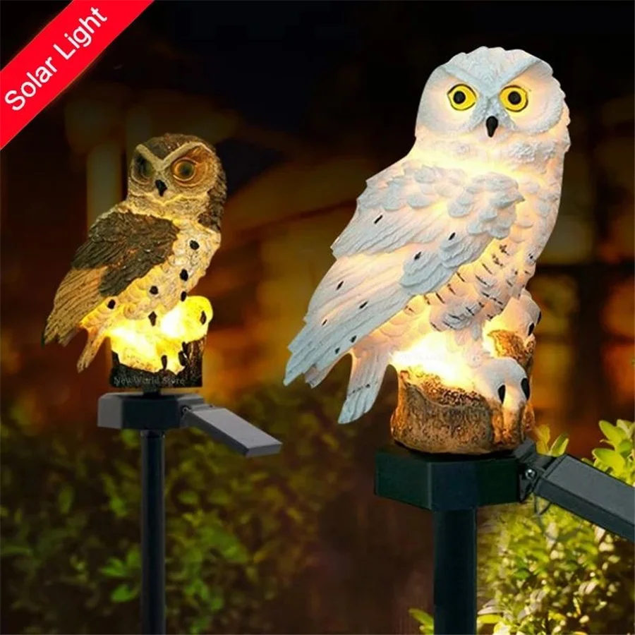 Neue 1/STÜCK Wasserdichte Solar-LED-Leuchte für Außenbereich Garten Weg Hof Landschaft Rasenlampen Dekoration Eulen-Tierfigur Nachtlichter