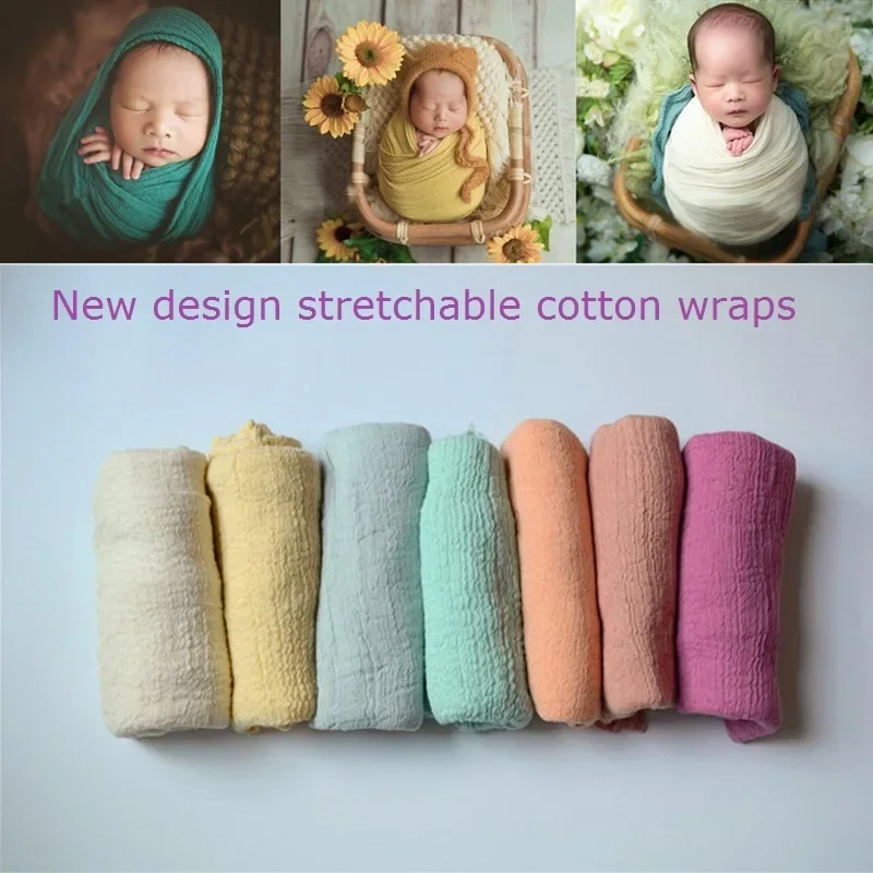 Neugeborene Fotografie Requisiten wickeln Baby decke weiche dehnbare Baumwolle Windeln Fotografie Hintergrund Babys Zubehör Image
