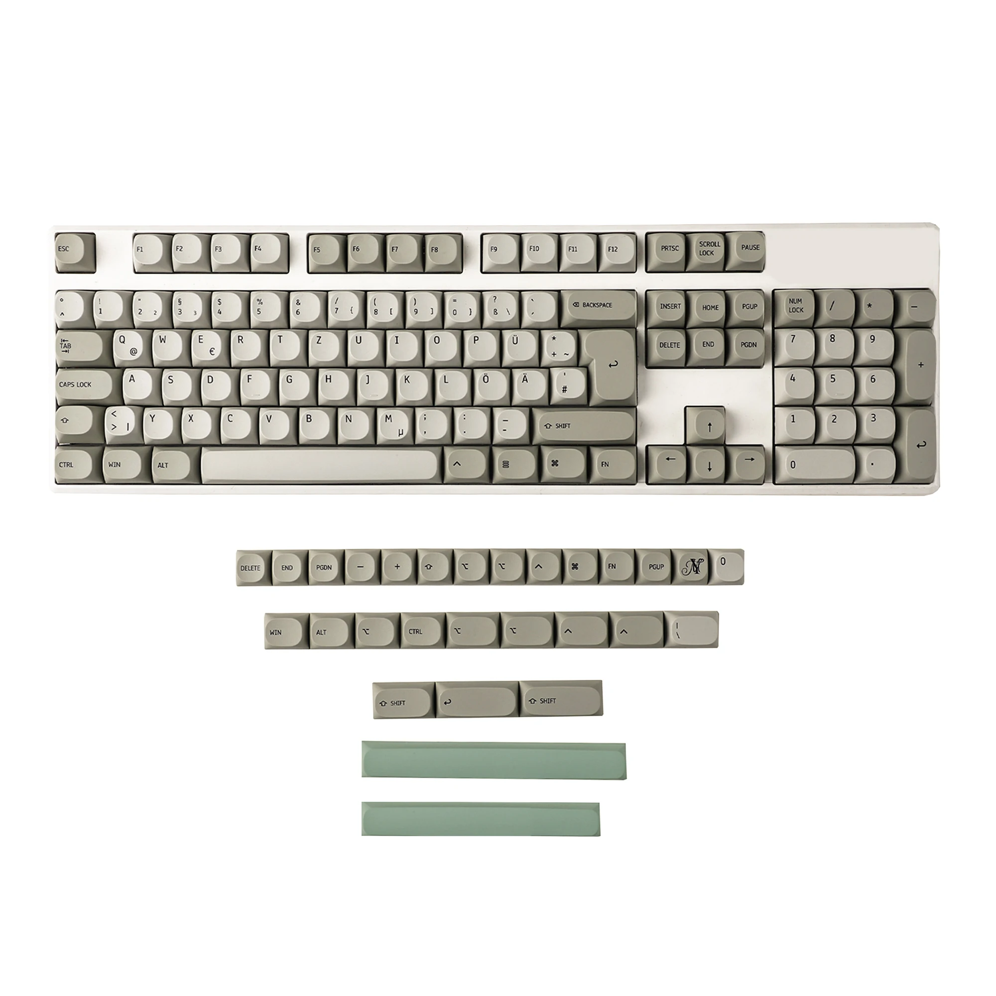 133 MA Dye Sub 9009 PBT Deutsch Französisch QWERTZ AZERTY Tastenkappe Mac-Stil für MX mechanische Tastatur Filco 104 TKL 61 68 75 84 96 104 Image