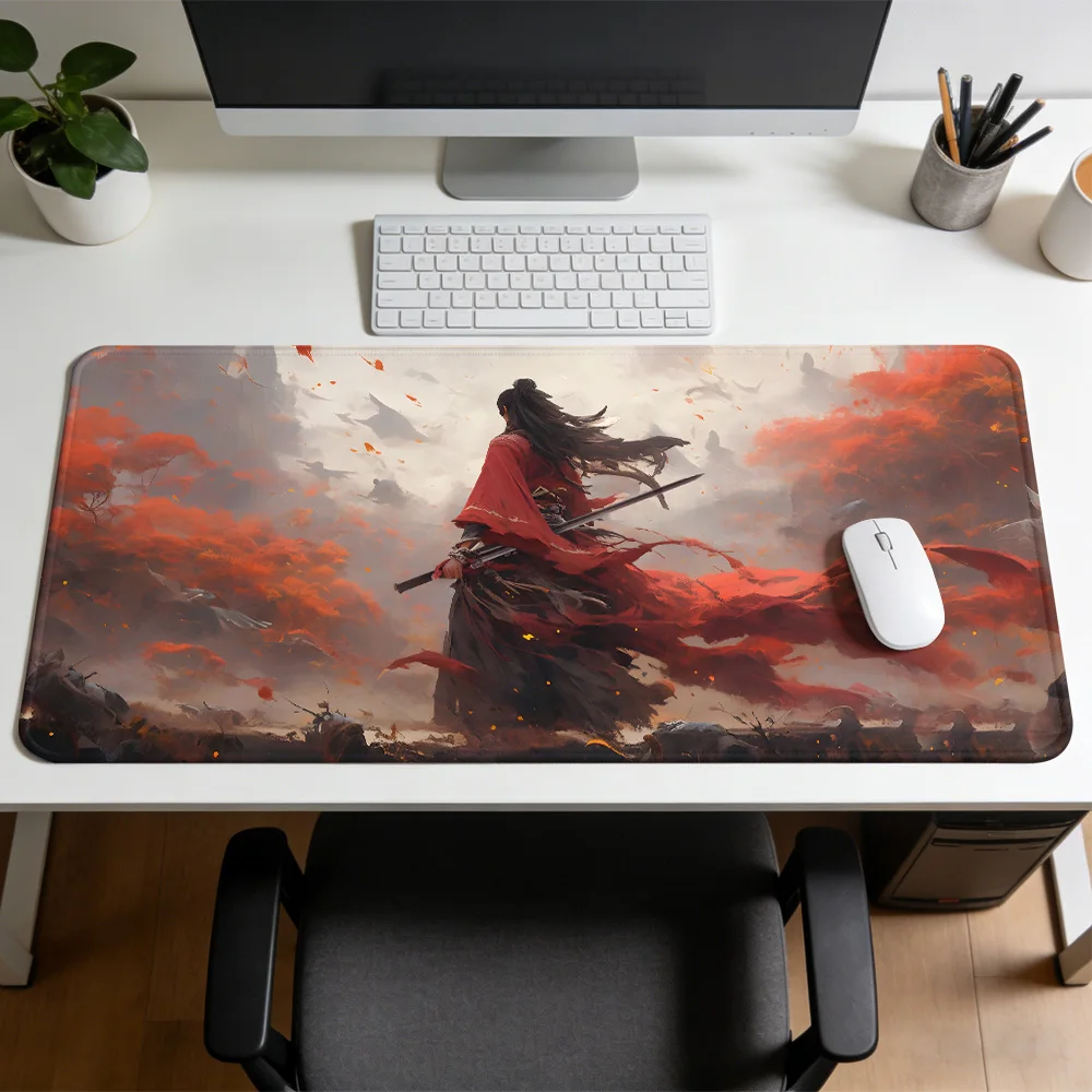 Mauspad im antiken Stil, Krieger-Mauspad, Gummi, rutschfest, Gaming-Mauspad, mechanische Tastatur, Computer-Schreibtischunterlage, Büro-Gaming-Zubehör Image
