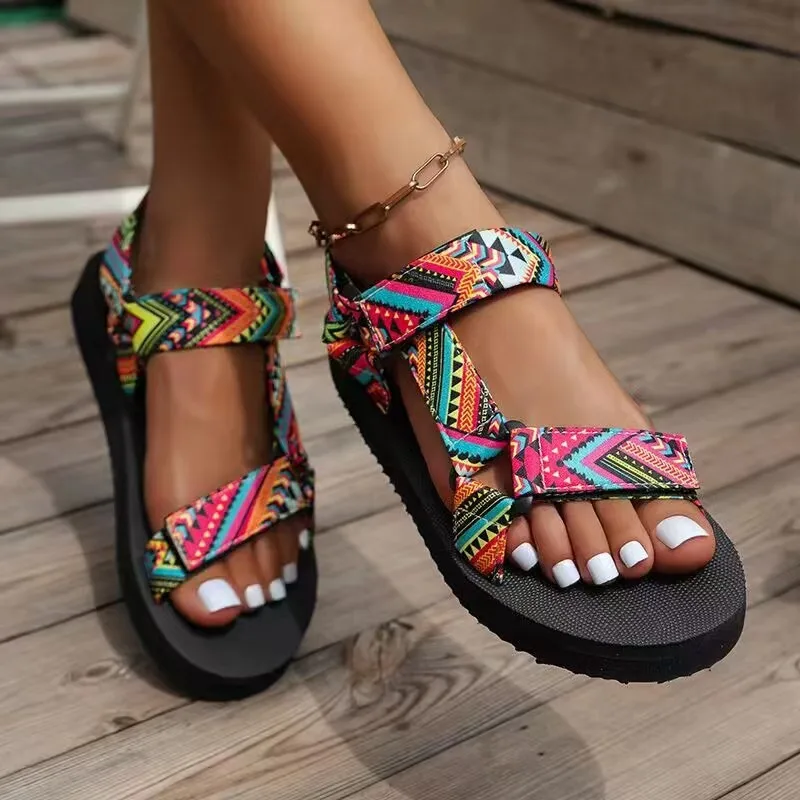 2024 Sommer flache Damenschuhe Hanfseil Set Fuß Strands andalen Outdoor All-Match Casual Hausschuhe große Damen Sandalen, Schuhe