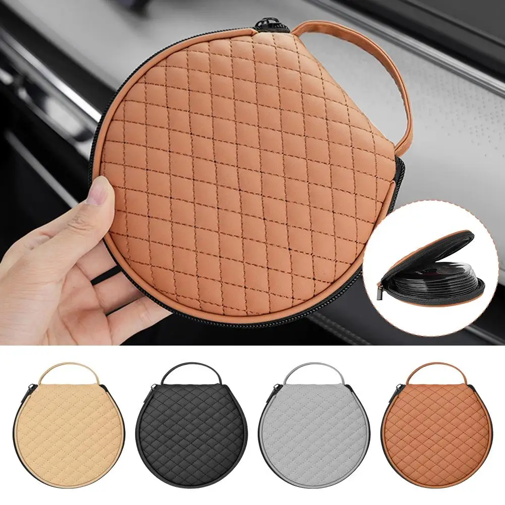 Tragbare CD/DVD-Aufbewahrungstasche mit Reißverschluss aus Mikrofaserleder, CD-Tasche für das Auto, sortierter und aufbewahrter Organizer für Auto und Zuhause, fasst 12 CDs.
