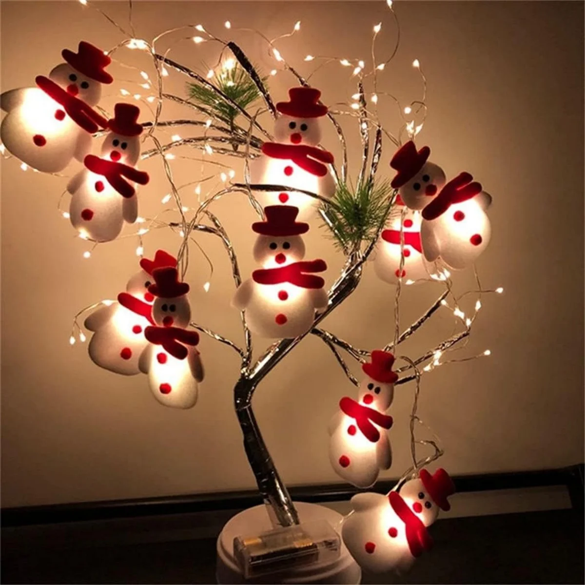 1pc Weihnachten Schneemann Lichterketten Batterie Betrieben Neuheit Kurze Plüsch Lichter Perfekt Für Home Garten Party Hochzeit Geschenk Dekor