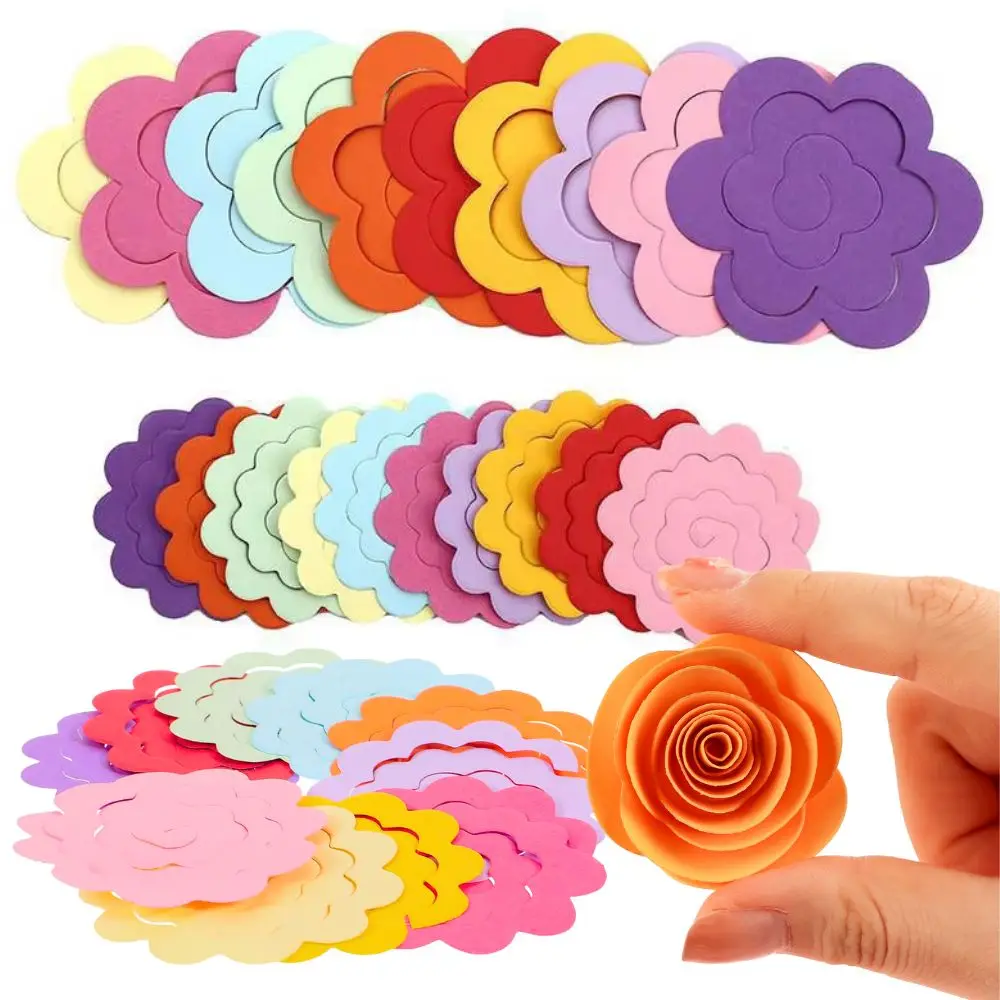 20 Stück Rosenblüten Mehrfarbiges Quilling-Papier Karten-Lesezeichen Geschenkdekoration DIY Papierrollen-Handwerk Kursmaterial YMY Image