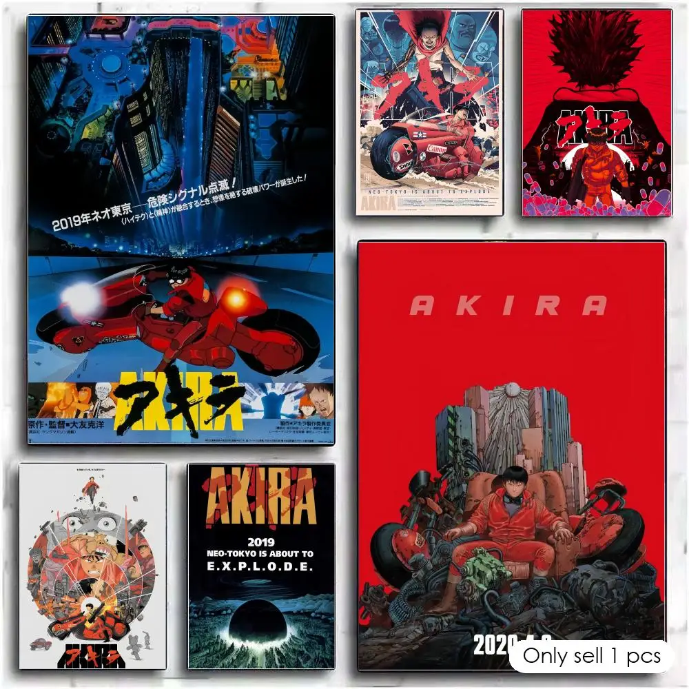 Anime A-AkiraS Film Retro-Poster, modernes PP-Papier, Wandkunst-Aufkleber, minimalistisch, dekorativ für Zuhause, Wanddekoration, Geschenk Image
