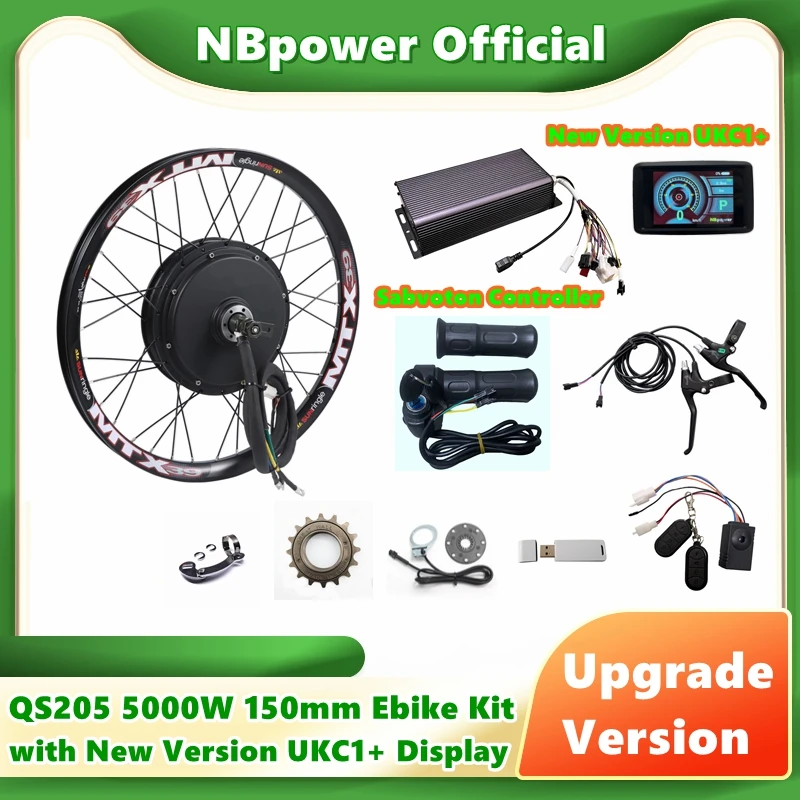 NBpower/QS205 50H 5000W 150mm Dropout V3 Elektrofahrrad-Umrüstsatz mit Sabvoton Programmierbarem Controller UKC1+ Display Image