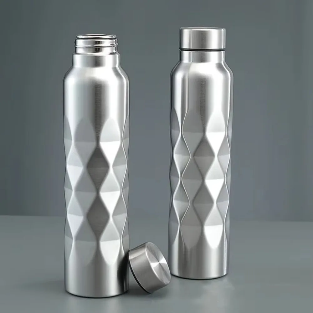 1000 ml Wasserflasche aus Edelstahl, große Kapazität, Sportflasche, einwandig, auslaufsicher, Sportflasche für Fitness, Gym, Camping Image