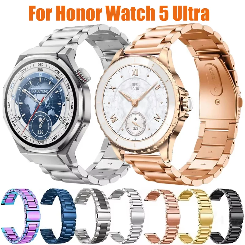 22mm Uhrenarmband für Honor Watch 5 Ultra Edelstahlband für Honor Watch 5 4 Pro/GS 5 4 3 3i/GS Pro/Magic Watch 2 46mm Armband Image