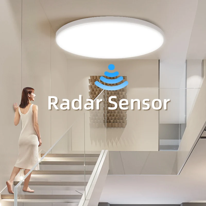 Radarsensor-Deckenleuchte, LED-Paket-Lampen für Badezimmer, Flure, Veranda, wasserdicht, 20 W, 30 W, intelligente Deckenleuchte, LED-Panel-Beleuchtung