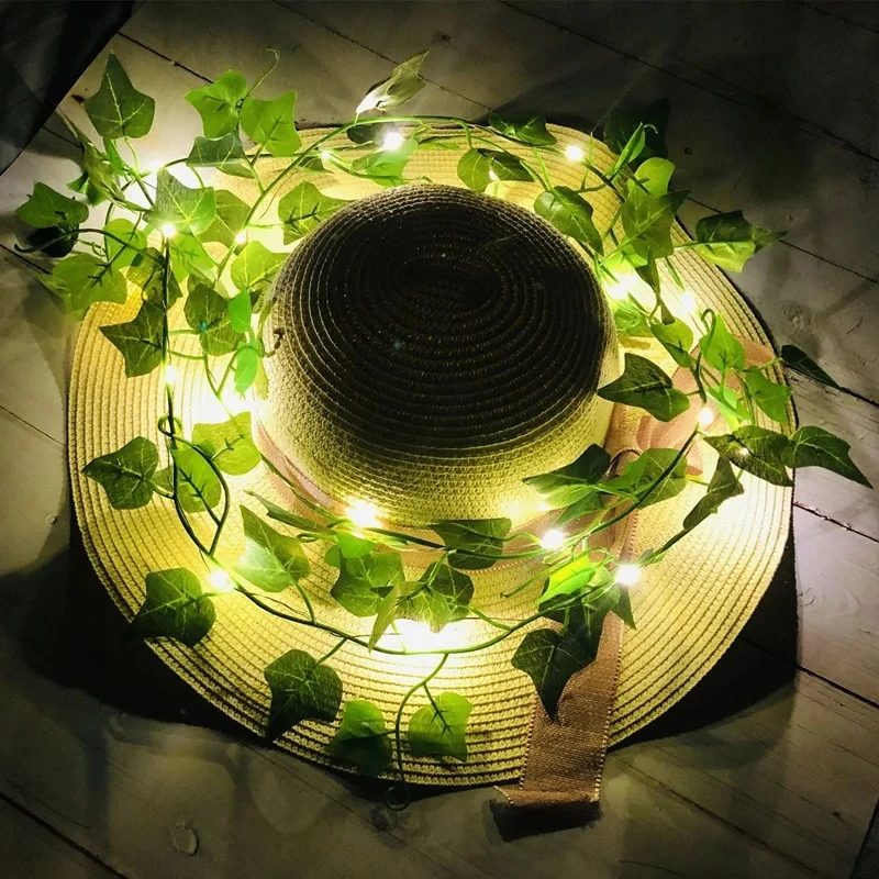 2-10M Solar String Fairy Lichter Efeu LED Solar Licht Rebe Ahornblatt Wasserdichte Outdoor Girlande Lampe Weihnachten für Garten Dekor Image