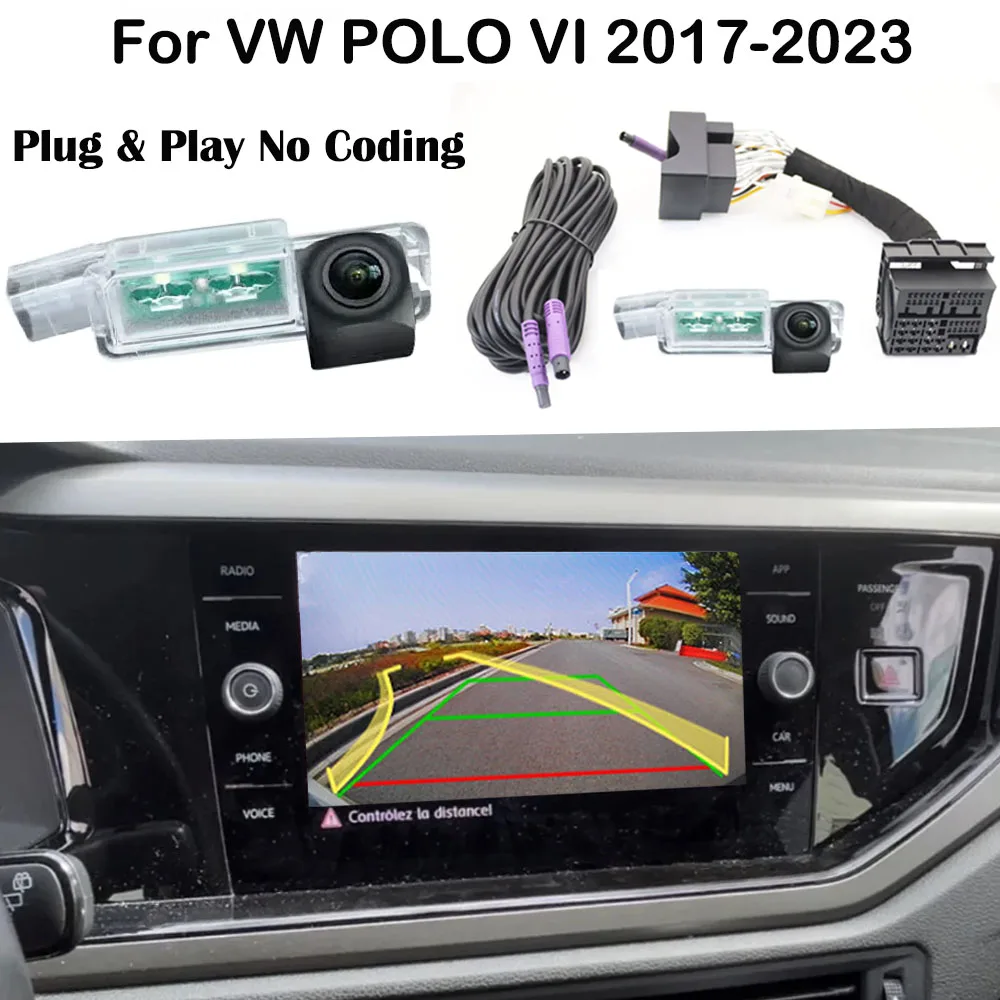 Für Volkswagen VW POLO VI 2017 2018 2019 2020 2021 2022 2023 Parkplatz Kamera Dynamische Flugbahn Rückansicht Reverse Kamera Image