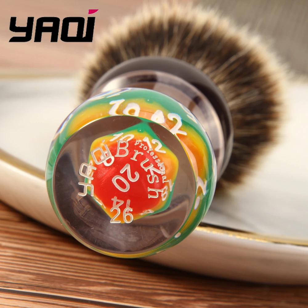 2026 Yaqi 26mm Nassrasierpinsel Lucky Dice Two Band Badger Hair Herren Rasierpinselhalter Geburtstagsgeschenk für den Freund Image