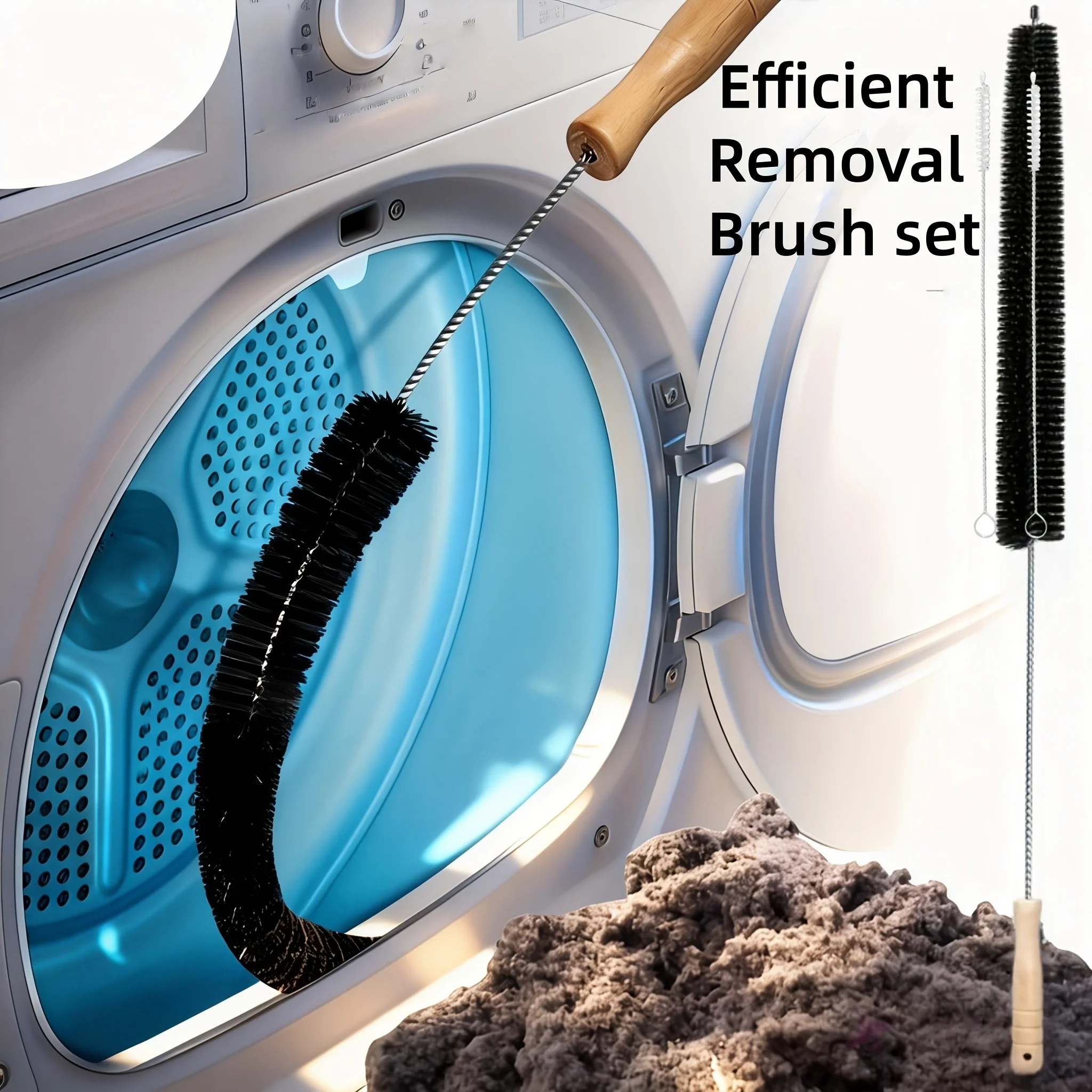 4-teiliges Set Waschmaschinen-Reinigungsbürsten, Trommelwaschmaschinenbürsten, Trockner-Entlüftungsrohrbürsten, Mehrzweck-Fugenbürsten, geeignet für Badezimmer und Küchen, entfernen Staub und Schmutz Image