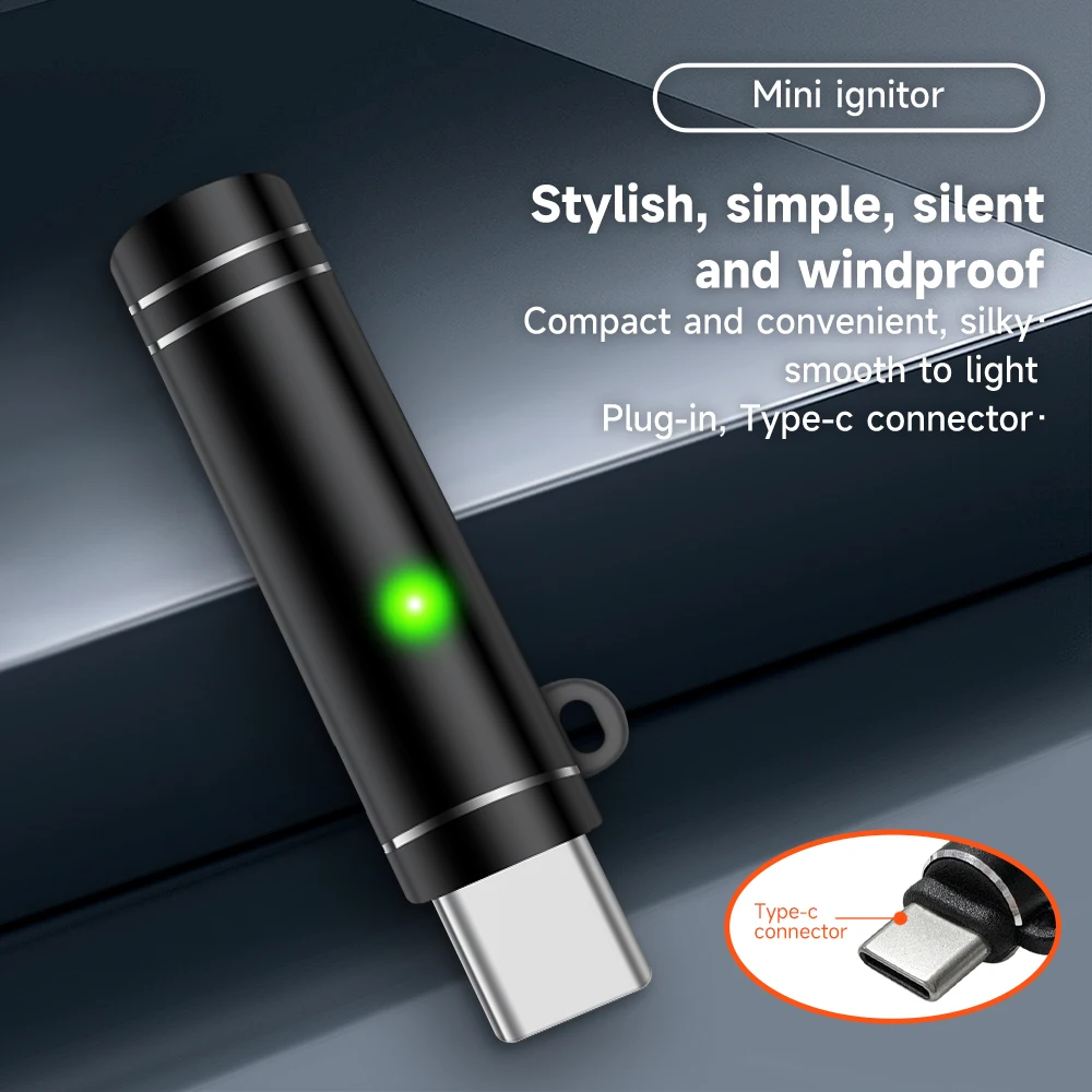 Kraftstoff- und Batteriefreier Mini Typ-C Feuerzeugadapter für Smartphones, Outdoor USB-C Feuerzeug Kompatibel mit 15 und höher Image