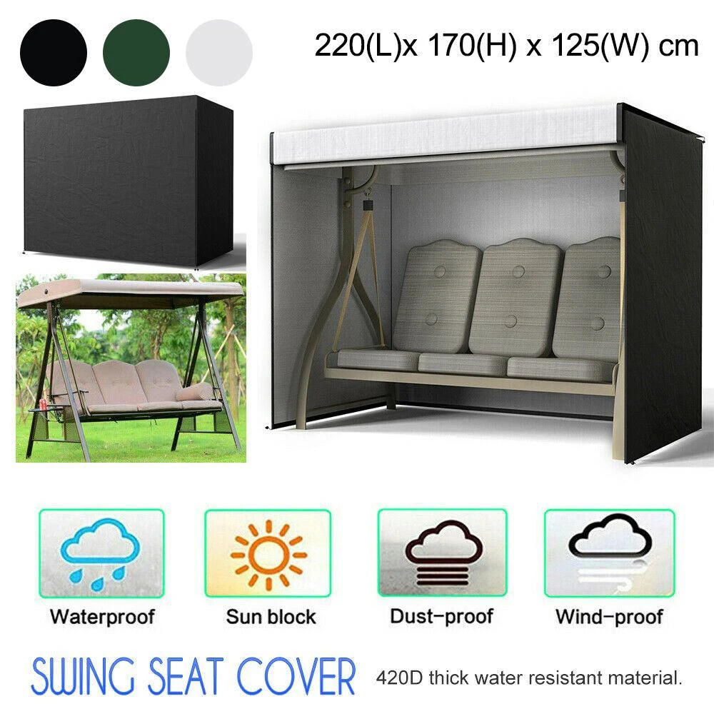 Schaukel Hängematte Abdeckung Garten Schaukel Abdeckung 3-Sitzer Outdoor Garten Terrasse Schutz Sonnenschutz Wasserdichte Stuhl Abdeckung Heißer Dropshipping Image
