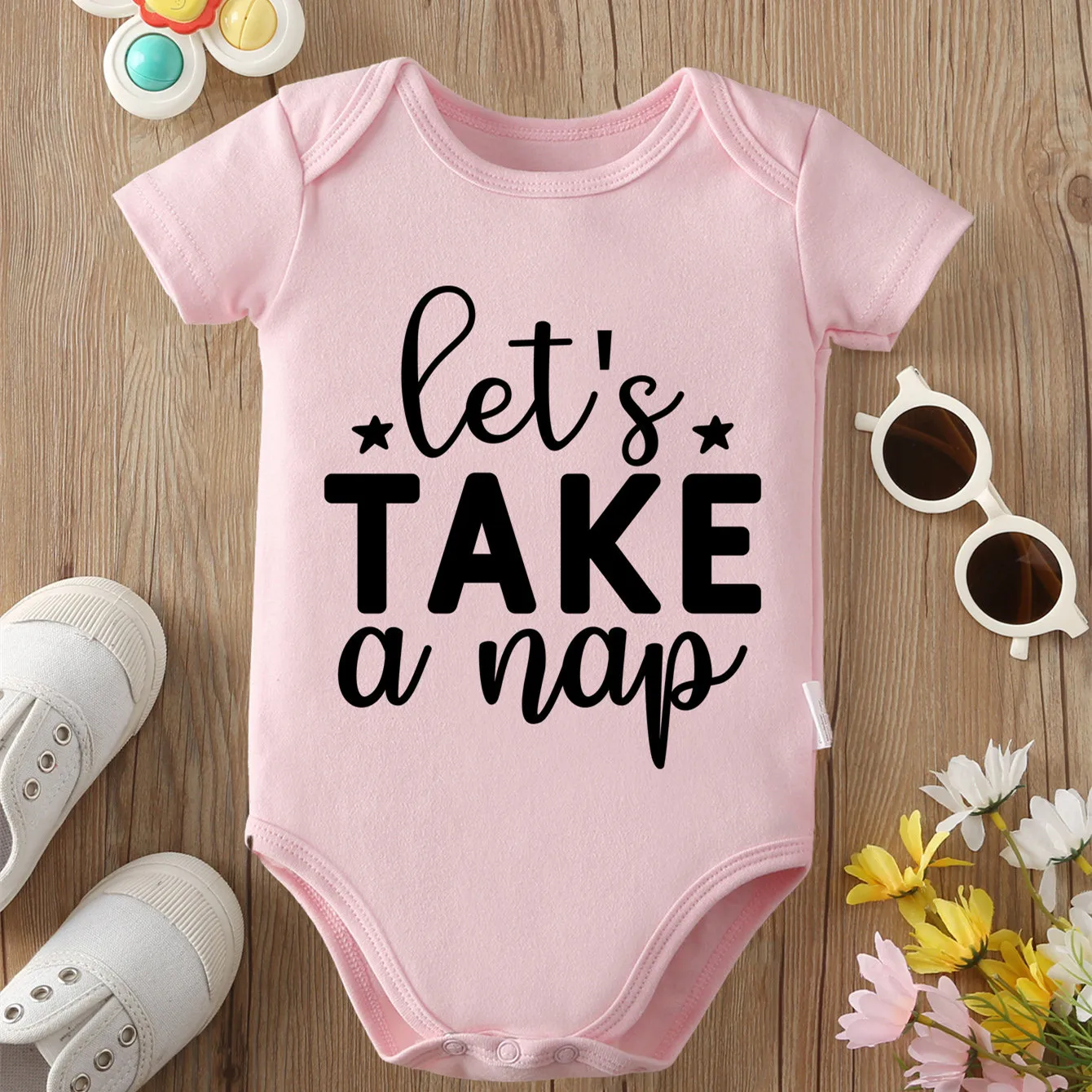 Let's Take A Nape Body aus 100 % Baumwolle, weiche Babykleidung, bestes Geschenk für Babys, Einteiler-Overall für 0 bis 12 Monate, süßes Neugeborenen-Set Image