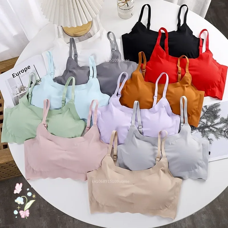 Eisseiden-BH, nahtlose BHs für Damen, atmungsaktive Unterwäsche, Push-Up, Sport, Fitness, Dessous, kein Stahlring, weicher Stütz-BH Image