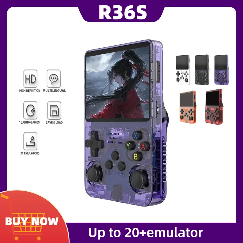 Open Source R36S Retro Handheld-Videospielkonsole Linux-System 3,5 Zoll IPS-Bildschirm Tragbarer Taschen-Videoplayer 64GB Spiele Image