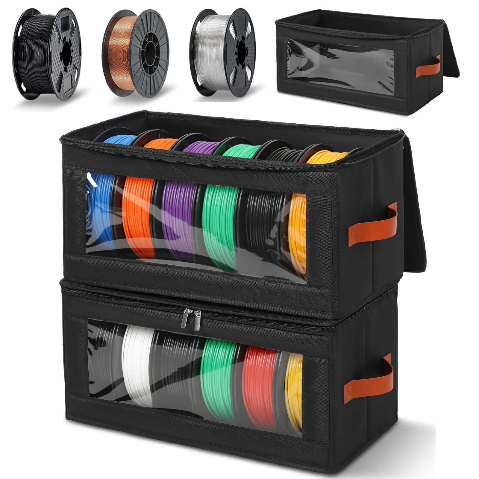 2er-Pack Filament-Aufbewahrungsbox 3D-Drucker Filament-Aufbewahrungsbehälter für 3D-Druckzubehör Halterung für Büro und Labor Image