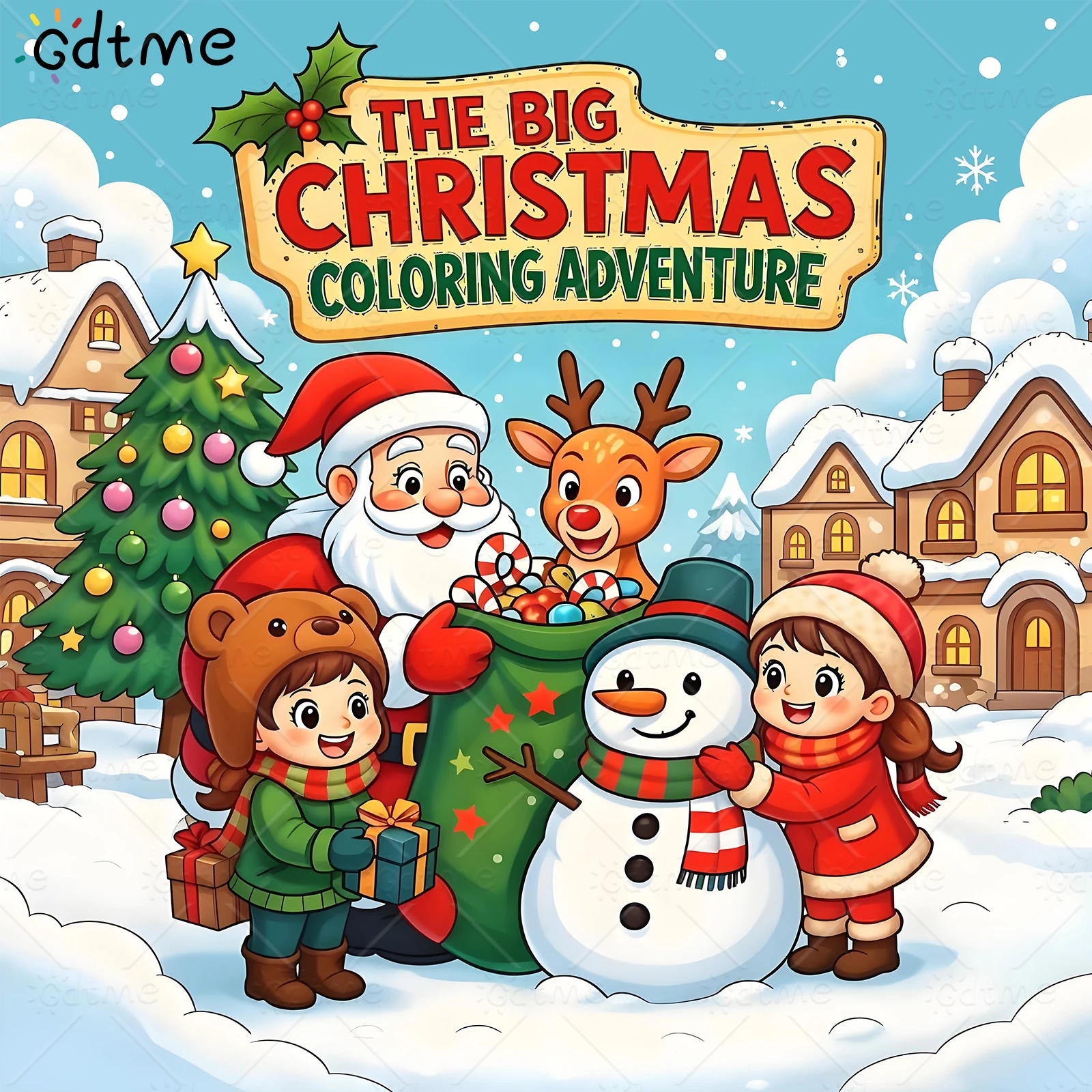 THE BIG CHRISTMAS Malbuch – dickes Papier für Erwachsene und Teenager – Stressabbau, kreatives süßes Zeichenbuch, DIY-Geschenkidee ﻿ Image