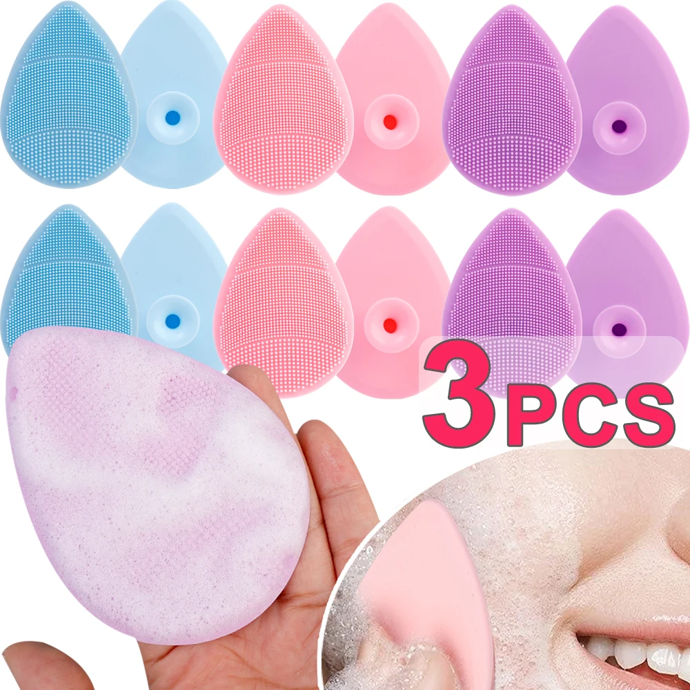 Gesicht Silikon Reinigungs bürsten Baby Shampoo ing und Bade bürste Reiniger Massage gerät manuelle Gesichts wäscher weiche Haut Pad Bürsten Image