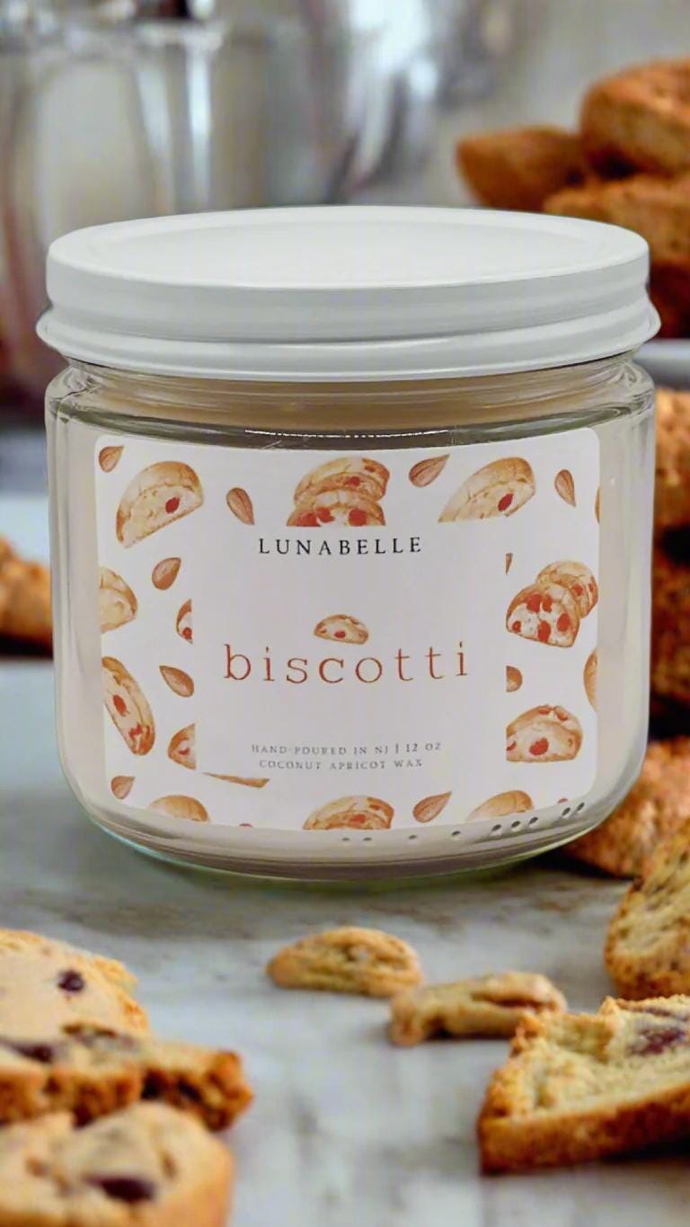 Candela Biscotti Candela Biscotti Candela Cibo Candela Profumata Mandorla Candela Profumata Panetteria Tema Italiano Candela Fatta a Mano Candela Prof
