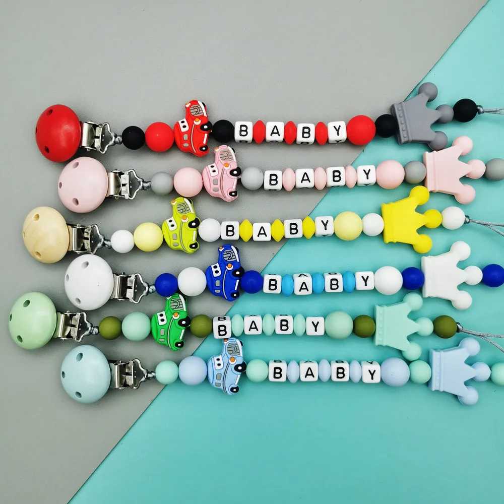 Baby Beißring Schnuller Kette Silikon Auto Schnuller Clips Infant Nippel Beschwichtigen Schnuller Kette Clip Schnuller Halter Image