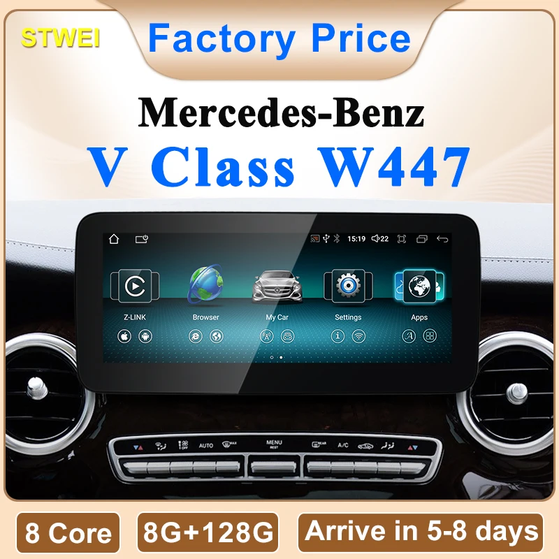STWEINew Auto Multimedia Drahtlose Android AUTO CarPlay 10,25 12,3 zoll Bildschirm Für Mercedes Benz V Klasse W447 V250 V260 V350 bildschirm Image