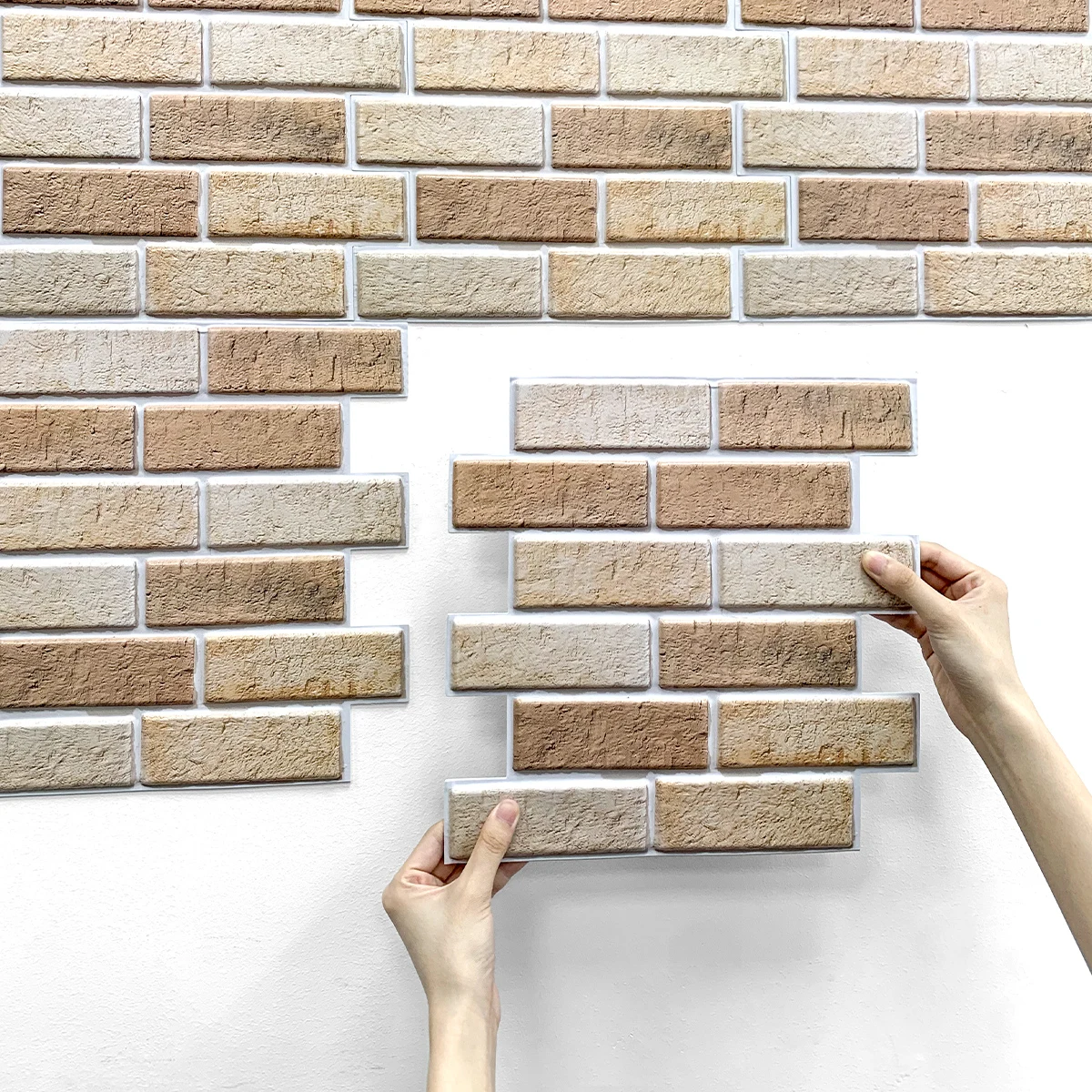 1/10 stücke 3d Wanda uf kleber selbst klebende Kunst ziegel Wand paneel schälen und kleben Fliesen Backs plash für Küche Bad Fliesen Aufkleber Image