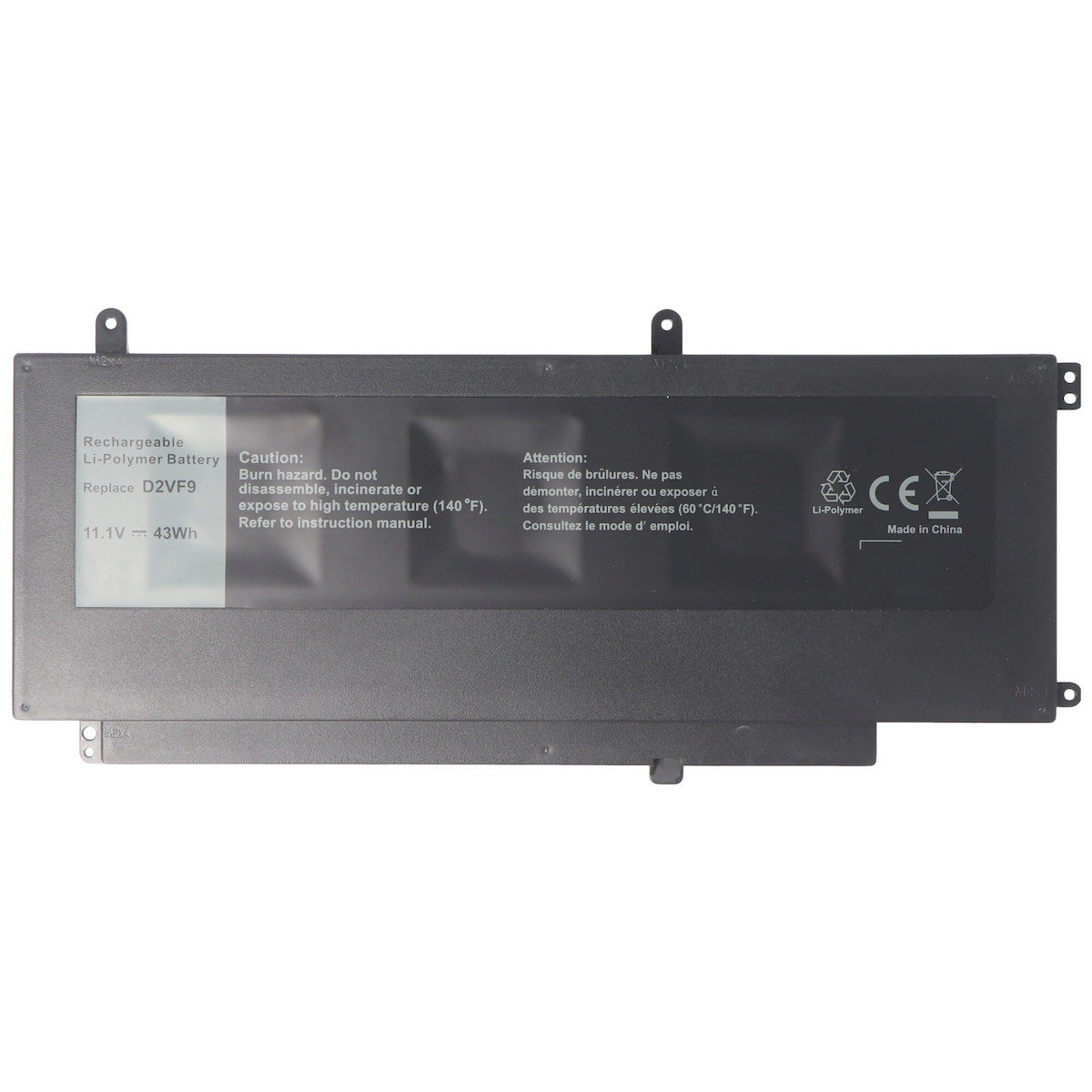 AccuCell Akku passend für Dell Inspiron 15 7547, 7548, Li-Polymer, 11,1V, 3870mAh, 43Wh, built in, ohne Werkzeug Image
