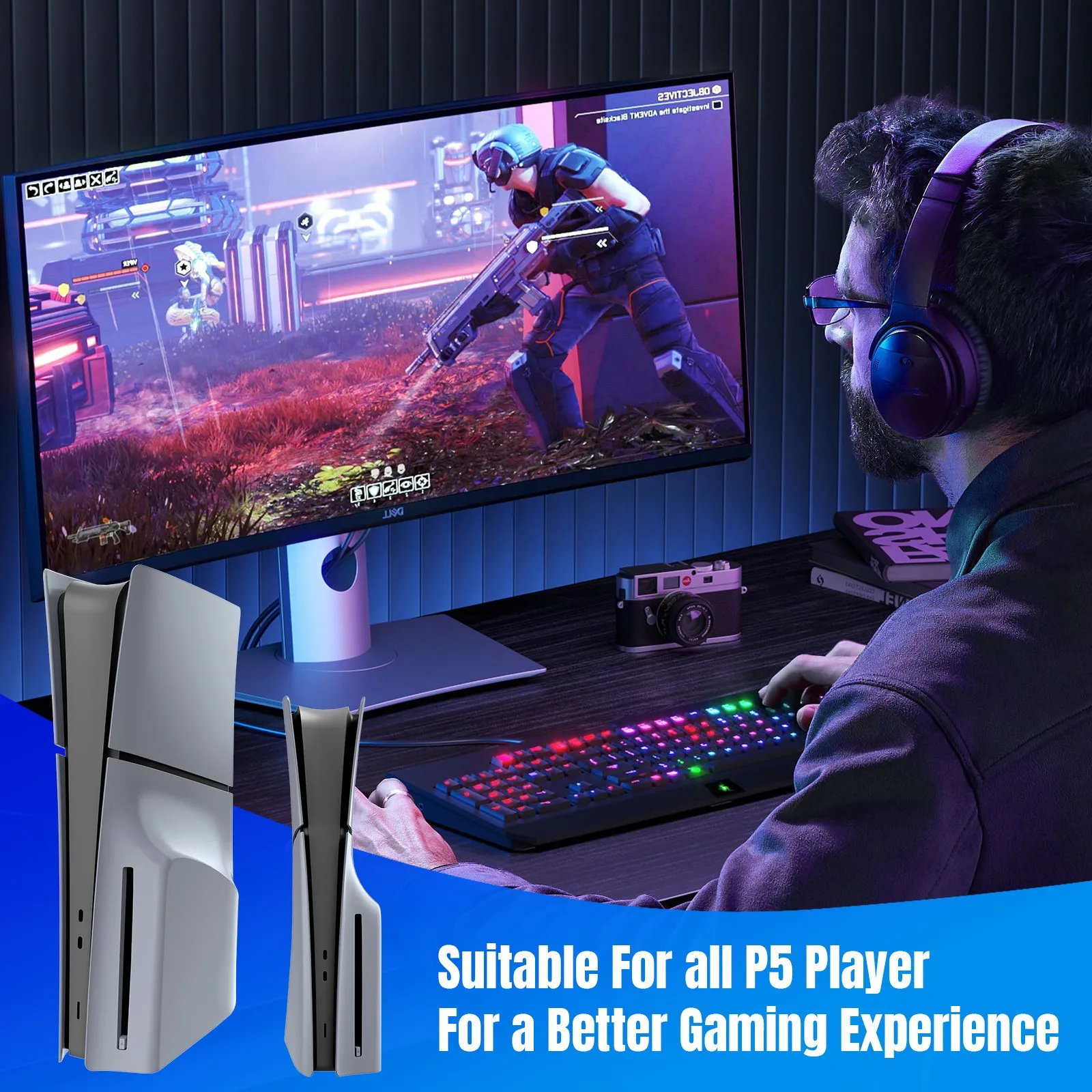 For PS5 Slim Plates 30th Anniversary Shell Limited P5 Slim Cover Faceplate Replacement for Playstation 5Slim Console Accessories
