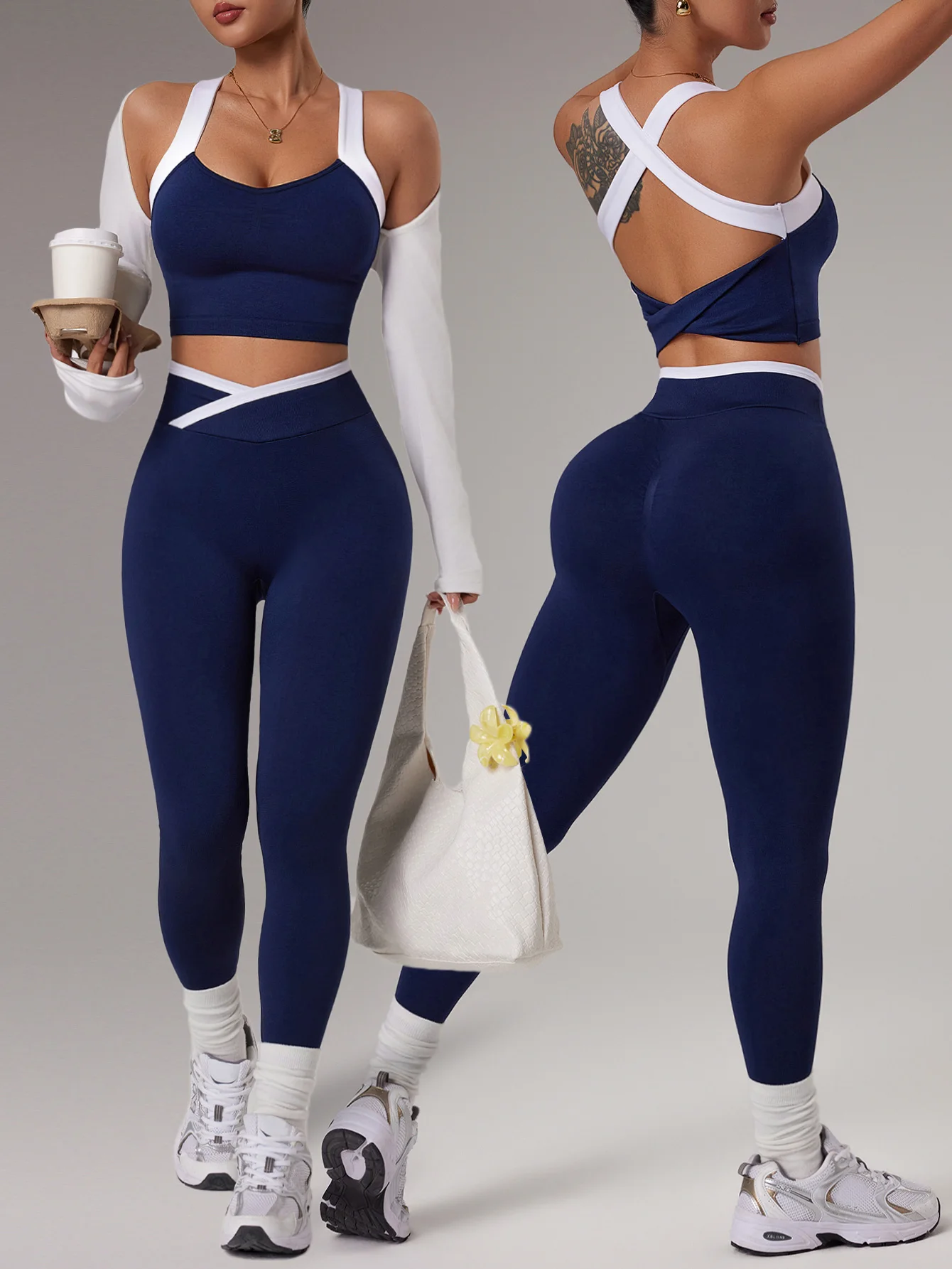 Ensemble de yoga sans couture pour femmes, 2 pièces, tenue de jogging, leggings de sport, soutien-gorge, vêtements de sport pour femme, tenue de gym, ensemble d'entraînement, vêtements de yoga,