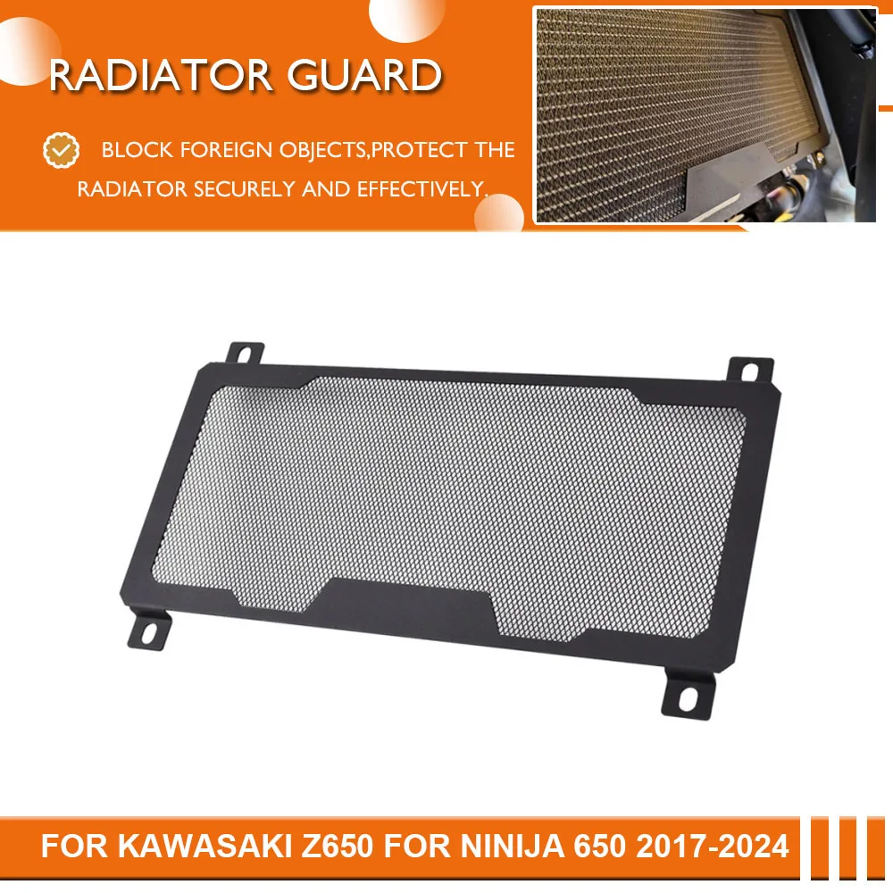 Motorrad Motor Kühler Schutz Für Kawasaki Z650 2017-2019 2020 2021 2022 2023 2024 Für Ninja 650 Kühler grill Schutz Abdeckung Image