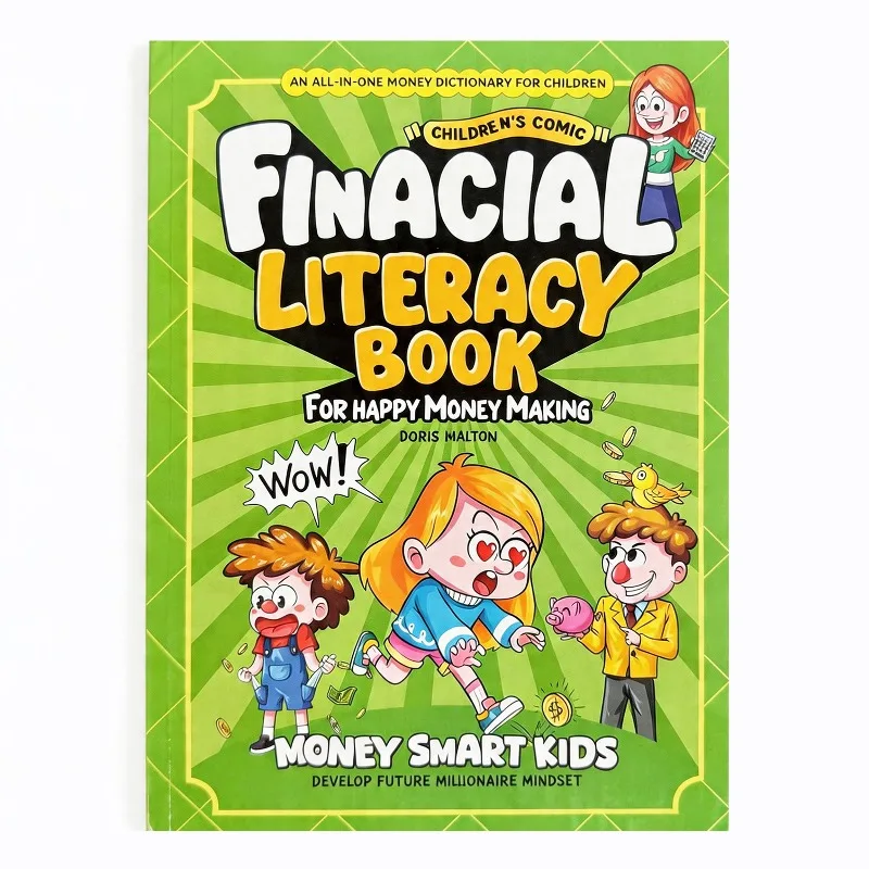 Kinder-Comic-Buch über Finanzielle Bildung für Glückliches Geldverdienen Intelligente Kinder entwickeln die Mentalität eines zukünftigen Millionärs Image