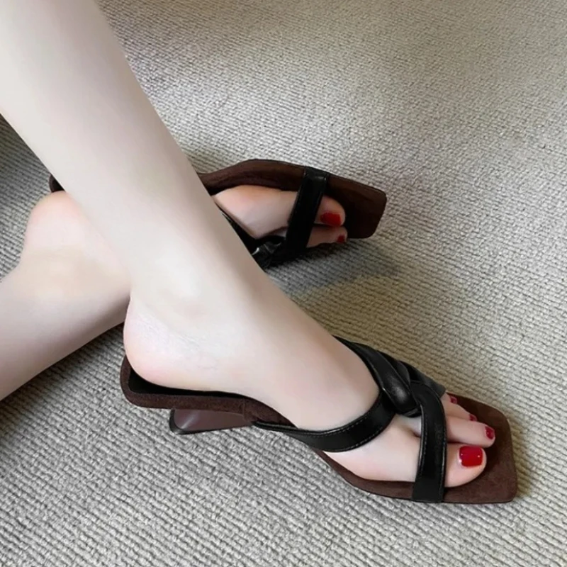 High Heels Damen Pantoletten Mode Keilabsatz Schuhe Designer Damen Flip-Flops Neue Trends Sandalen Kleiderpumps Zapatillas für Frauen