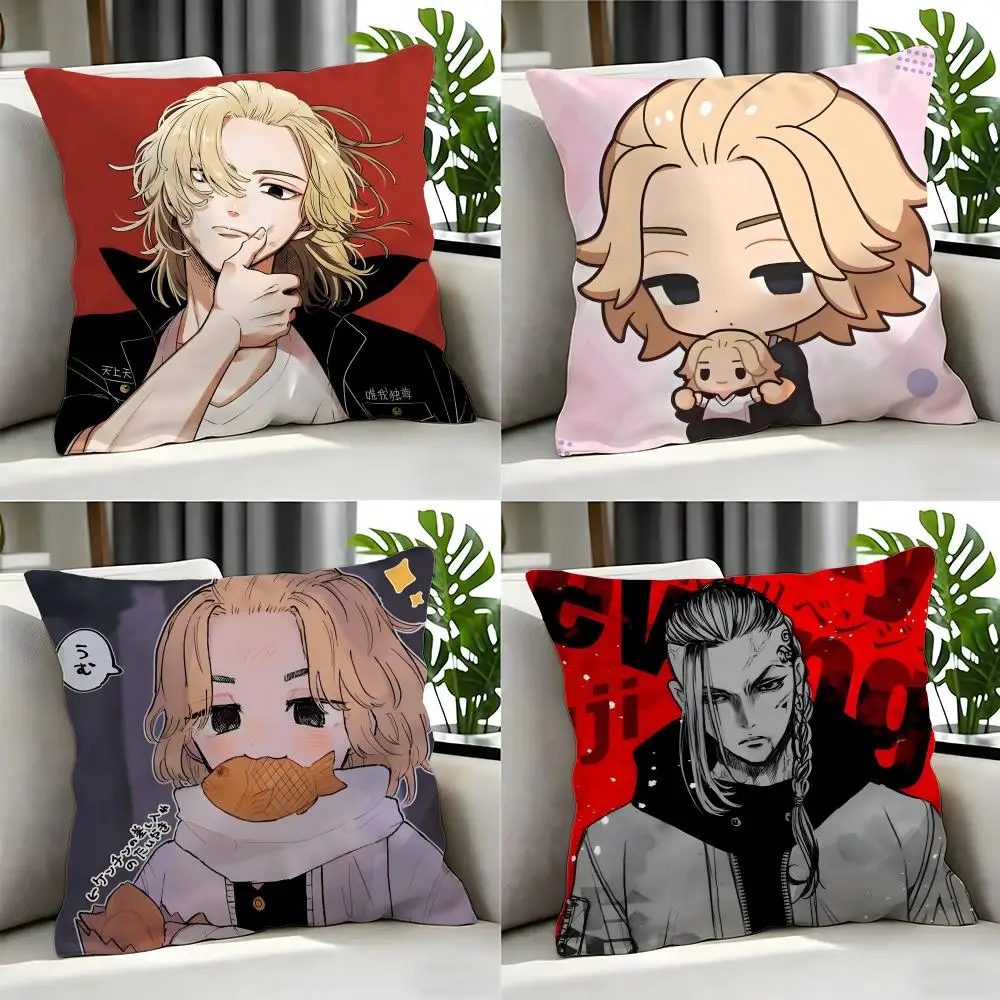 Anime Tokyo Revengers Kissenbezug, Kissenbezug-Set, 4-teilig, 50 x 50, 45 x 45, 40 x 40, Kissenbezug, dekorativ, für Sofa, Heimdekoration