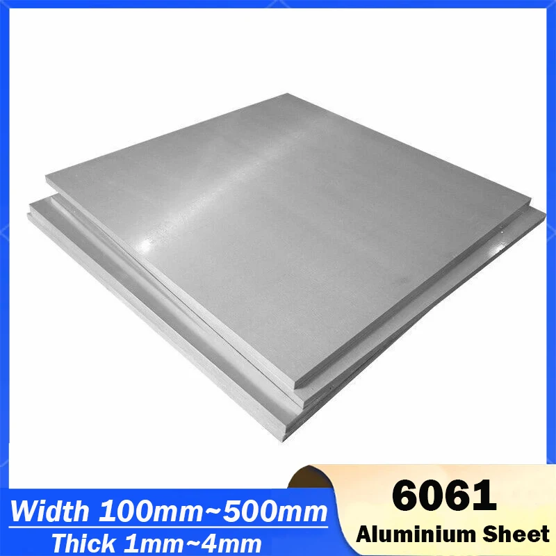 1~3 Stück 1060 Aluminiumplatte, Breite 100 mm ~ 500 mm, Dicke 1 mm/1,5 mm/2 mm/3 mm/4 mm, quadratische Platte aus Aluminiumlegierung, polierte Plattenplatte Image