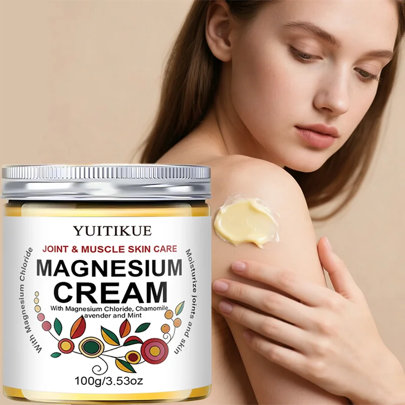 Yuitikue Magnesium-Creme, 100g Gelenk- und Muskelpflegecreme mit Magnesiumchlorid, Kamille, Lavendel & Minze Image