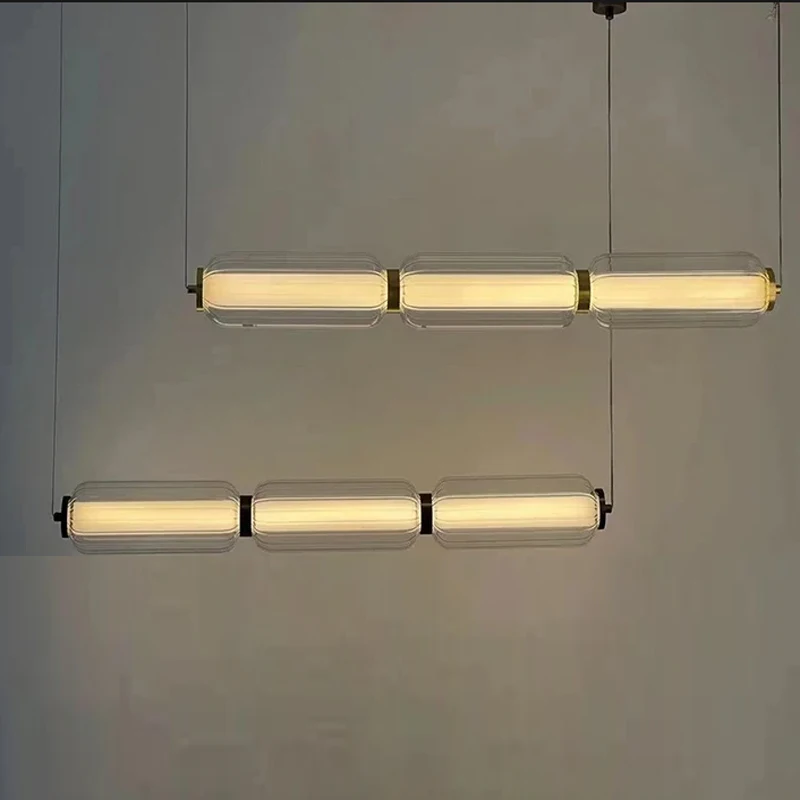 Nordic Glas Kronleuchter Hotel Wohnzimmer Kronleuchter Hochwertige Restaurant Treppe Kombination Wohnkultur Lange Anhänger Lichter Image