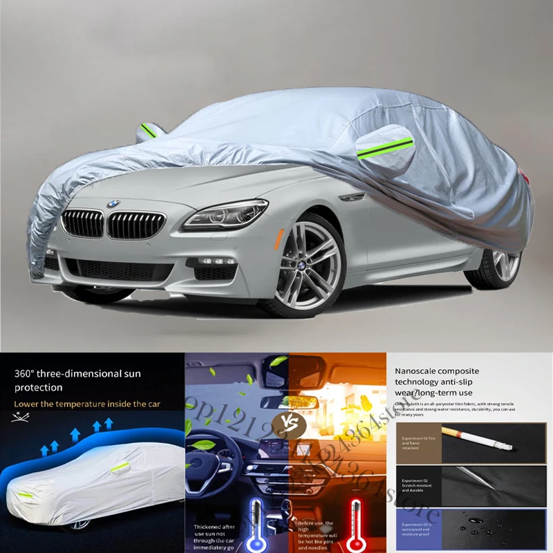 Per bmw 640 grancelupo fit protezione esterna coperture per auto complete copertura per neve parasole copertura per auto esterna antipolvere impermeabile