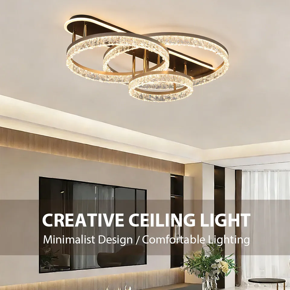 Moderne kreative Deckenleuchte, runde Deckenleuchte für Schlafzimmer, LED, minimalistisch, für Zuhause, Wohnzimmer, Esszimmer, Innenbeleuchtung
