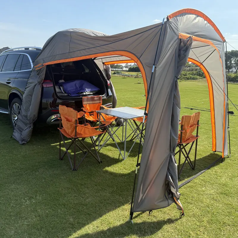 Tente de voiture pour loisirs en plein air, auvent arrière pour SUV, tente de camping pour voyages en voiture, protection contre la pluie et le soleil, tente de voiture pour voyages et tourisme