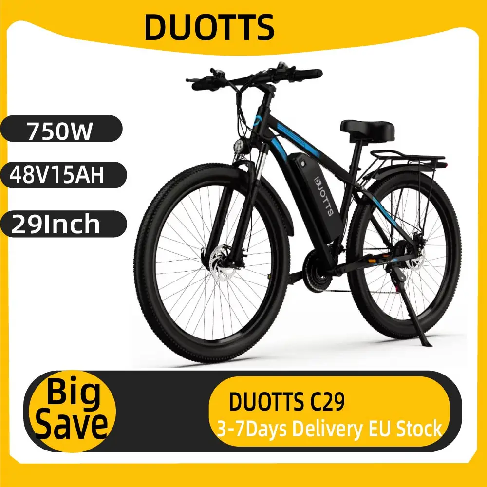 DUOTTS C29 Erwachsenen-Elektrofahrrad 750W Motor 48V15Ah Akku 29 Zoll Luftreifen Elektrisches Straßenfahrrad E-Bike Image